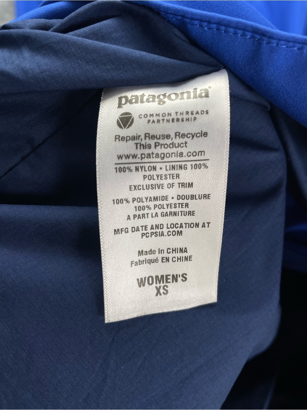 Patagonia Rain Jacket Womens XS Blue Hooded Waterproof H2No Arborist Trench Coat - Picture 10 of 13
